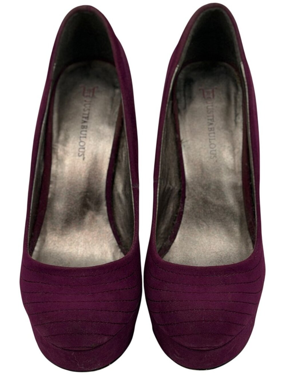 VTG JustFab Purple Platform Block Heels 9 | Vampy Baddie Indie Sleaze McBling - Picture 11 of 16